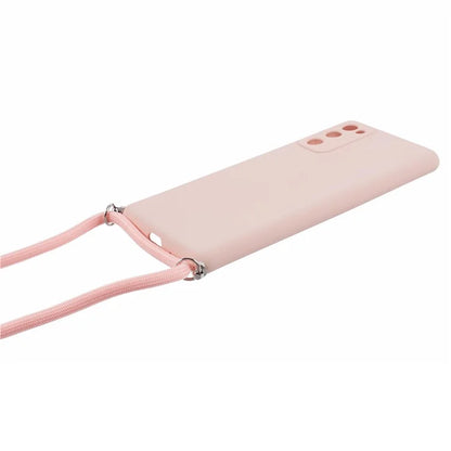 For Samsung Galaxy S20 FE / FE 5G / S20 Lite / S20 FE 2022 Case Rubberized TPU Cover with Long Lanyard