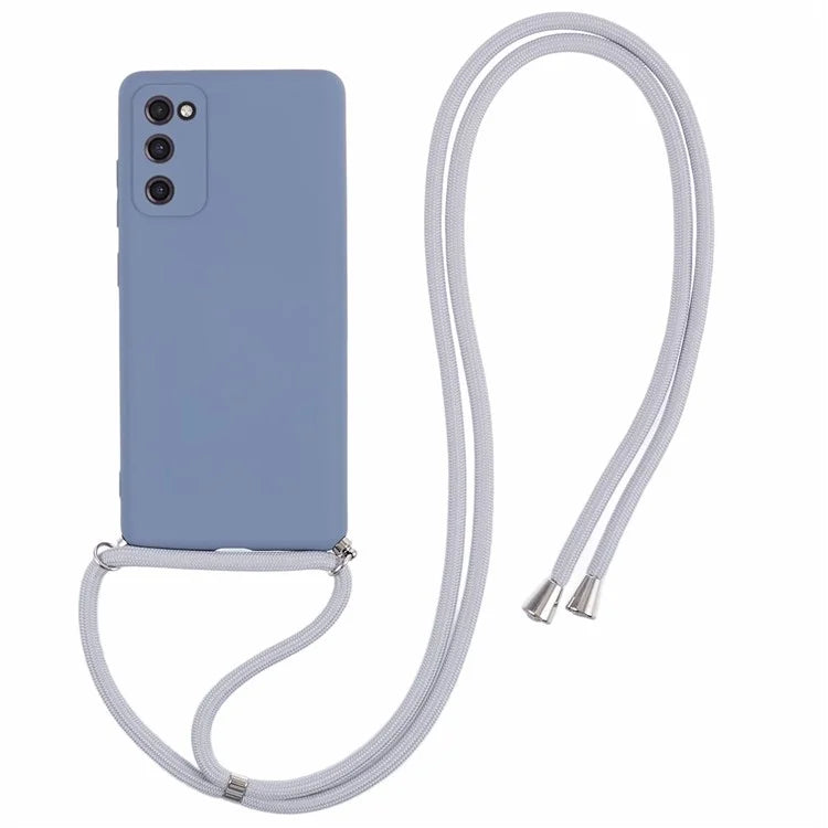 For Samsung Galaxy S20 FE / FE 5G / S20 Lite / S20 FE 2022 Case Rubberized TPU Cover with Long Lanyard