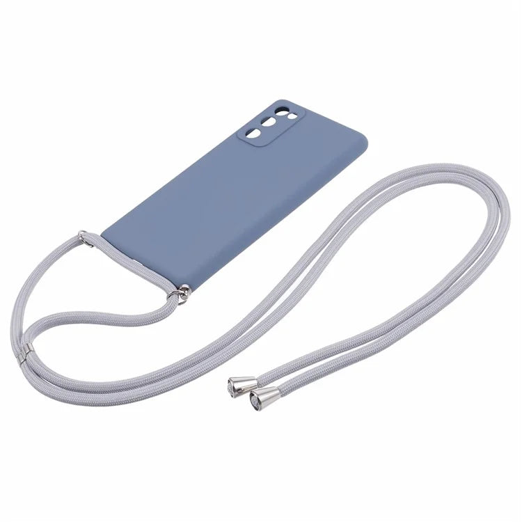For Samsung Galaxy S20 FE / FE 5G / S20 Lite / S20 FE 2022 Case Rubberized TPU Cover with Long Lanyard