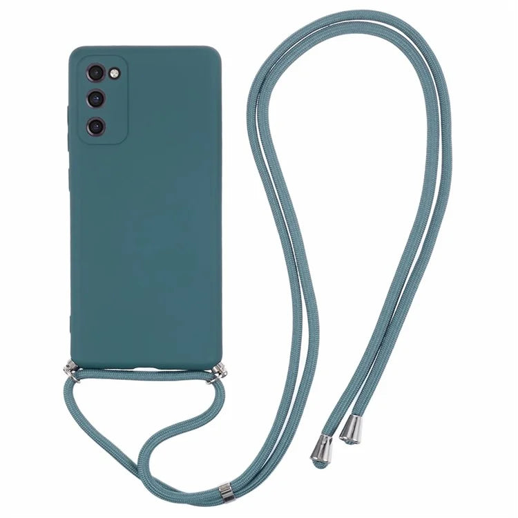 For Samsung Galaxy S20 FE / FE 5G / S20 Lite / S20 FE 2022 Case Rubberized TPU Cover with Long Lanyard
