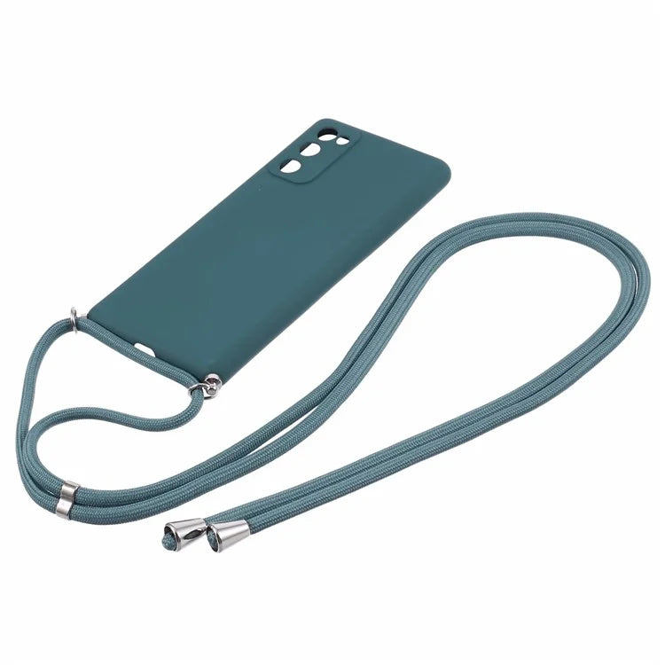 For Samsung Galaxy S20 FE / FE 5G / S20 Lite / S20 FE 2022 Case Rubberized TPU Cover with Long Lanyard