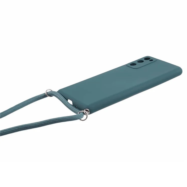 For Samsung Galaxy S20 FE / FE 5G / S20 Lite / S20 FE 2022 Case Rubberized TPU Cover with Long Lanyard