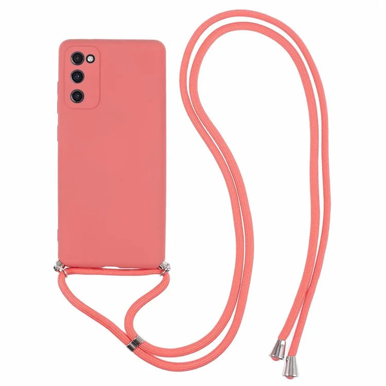 For Samsung Galaxy S20 FE / FE 5G / S20 Lite / S20 FE 2022 Case Rubberized TPU Cover with Long Lanyard