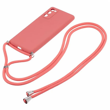 For Samsung Galaxy S20 FE / FE 5G / S20 Lite / S20 FE 2022 Case Rubberized TPU Cover with Long Lanyard