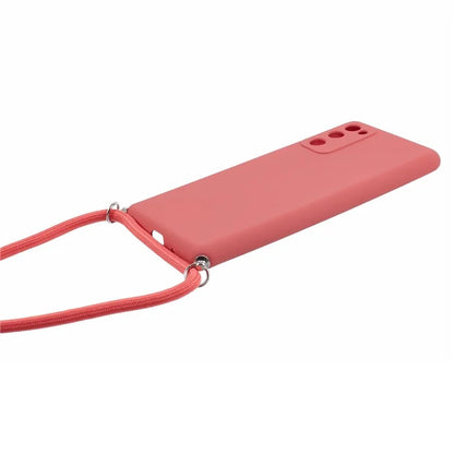For Samsung Galaxy S20 FE / FE 5G / S20 Lite / S20 FE 2022 Case Rubberized TPU Cover with Long Lanyard