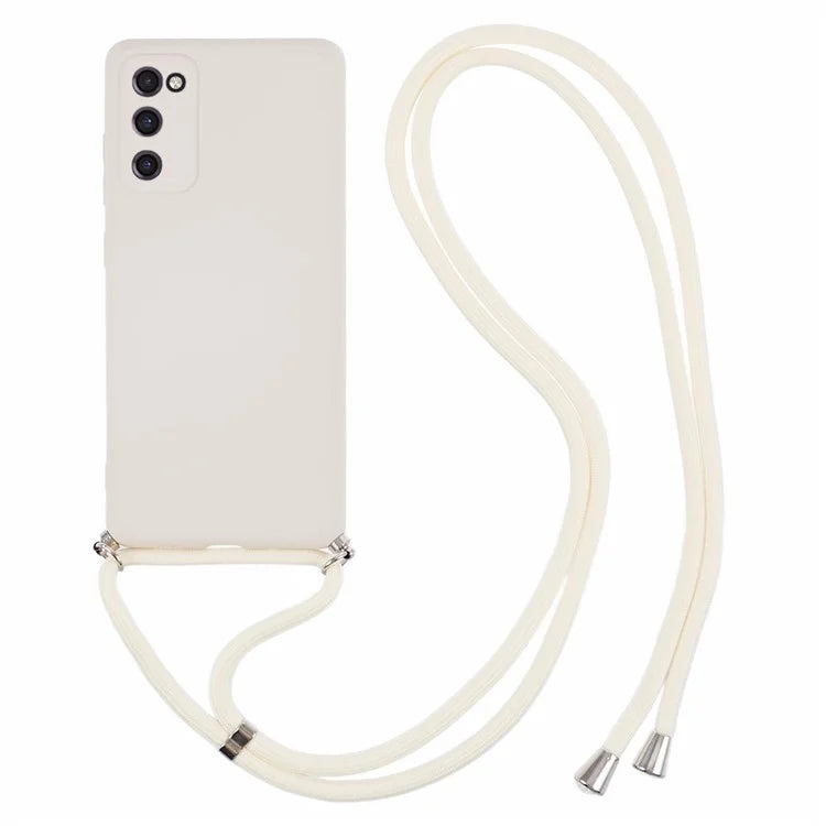 For Samsung Galaxy S20 FE / FE 5G / S20 Lite / S20 FE 2022 Case Rubberized TPU Cover with Long Lanyard