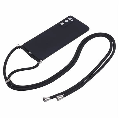 For Samsung Galaxy S20 FE / FE 5G / S20 Lite / S20 FE 2022 Case Rubberized TPU Cover with Long Lanyard