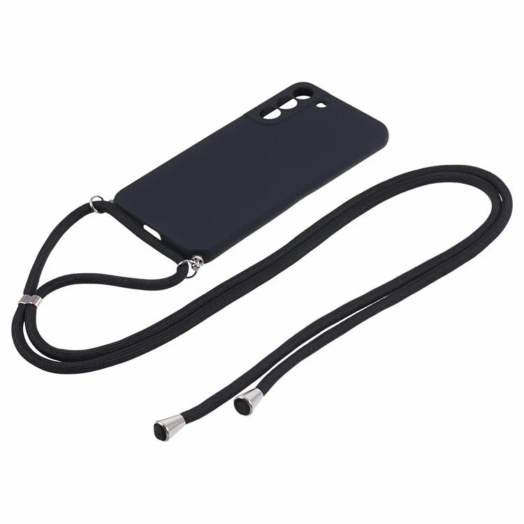 For Samsung Galaxy S21 FE 5G Case Rubberized Phone TPU Cover with Long Lanyard