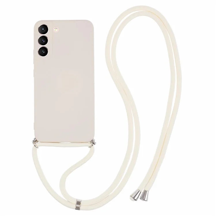 For Samsung Galaxy S21 FE 5G Case Rubberized Phone TPU Cover with Long Lanyard