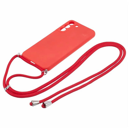 For Samsung Galaxy S21 FE 5G Case Rubberized Phone TPU Cover with Long Lanyard