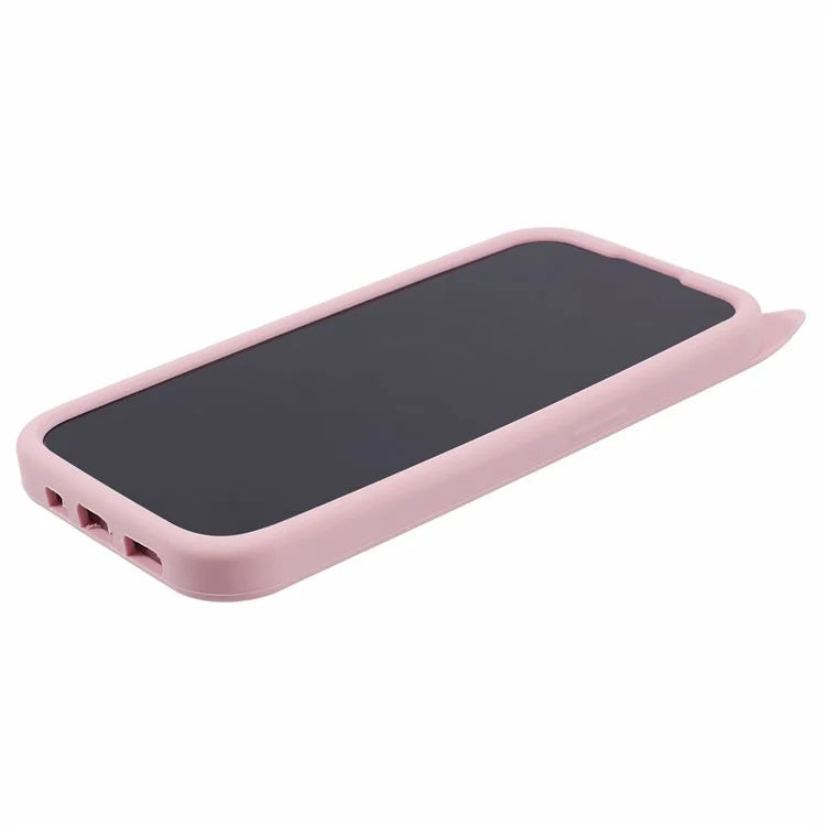 For iPhone 15 Pro Max Silicone Case 3D Moustache Cat Drop-proof Phone Cover