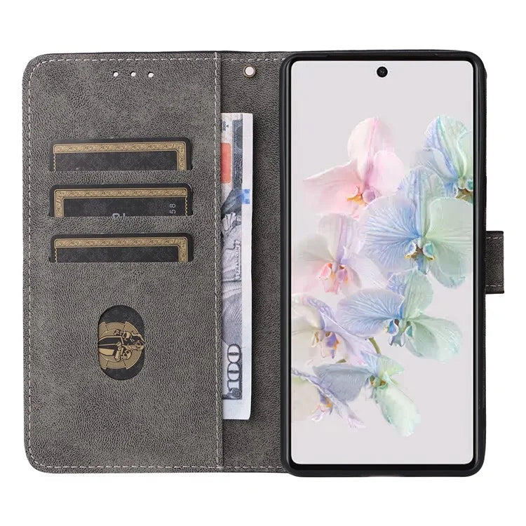 For Google Pixel 7 5G Case PU Leather RFID Blocking Wallet Cover with Strap