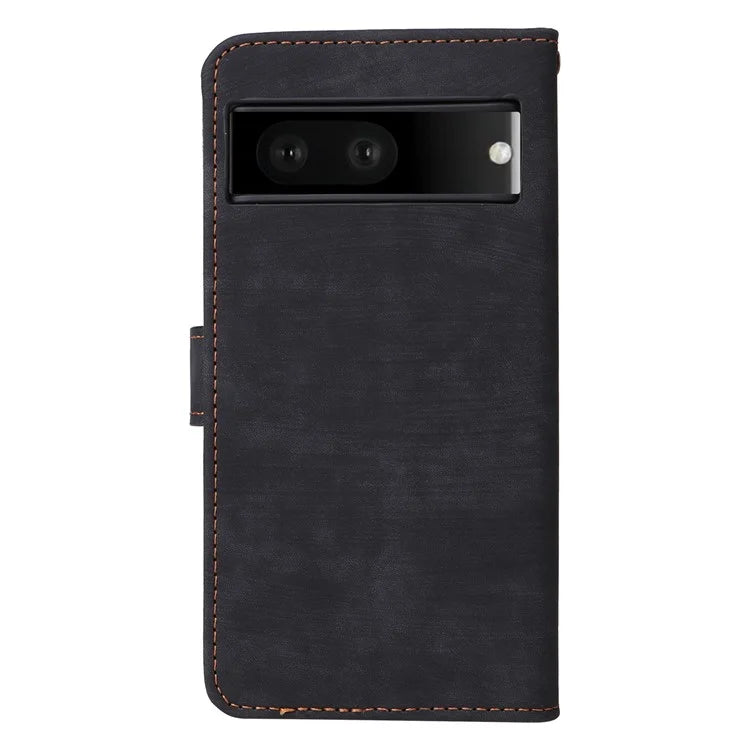 For Google Pixel 7 5G Case PU Leather RFID Blocking Wallet Cover with Strap