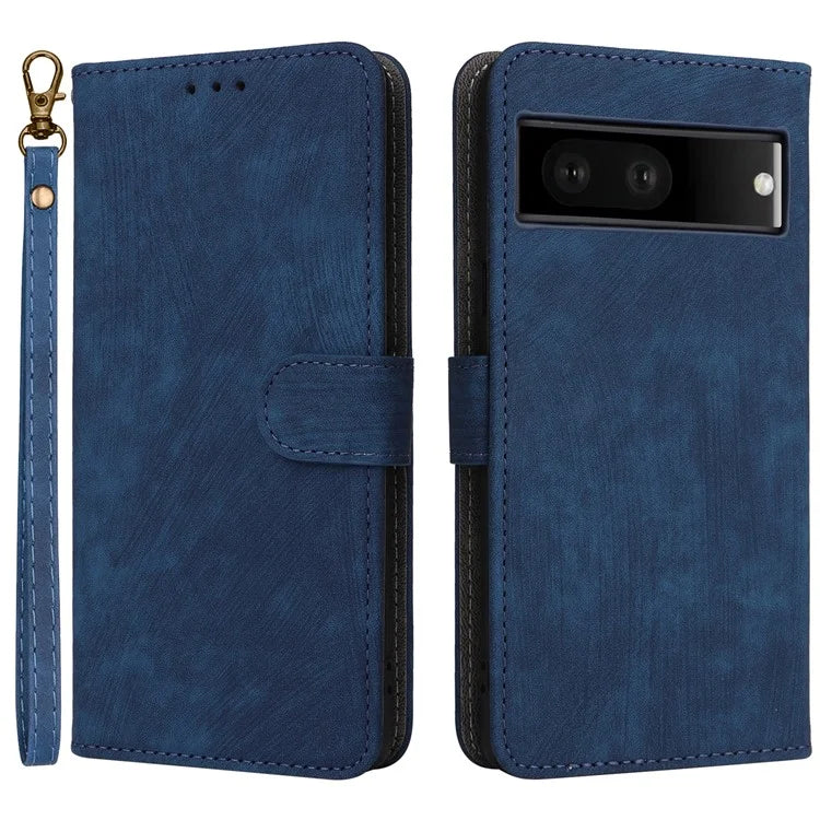 For Google Pixel 7 5G Case PU Leather RFID Blocking Wallet Cover with Strap
