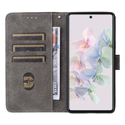 For Google Pixel 7 5G Case PU Leather RFID Blocking Wallet Cover with Strap