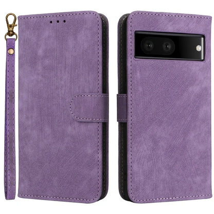 For Google Pixel 7 5G Case PU Leather RFID Blocking Wallet Cover with Strap