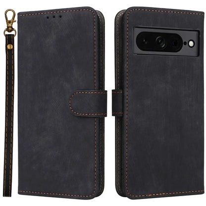 For Google Pixel 7 Pro 5G Case RFID Blocking Phone Leather Cover with Strap