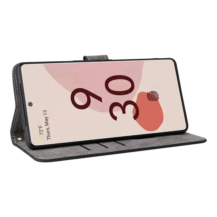 For Google Pixel 7 Pro 5G Case RFID Blocking Phone Leather Cover with Strap