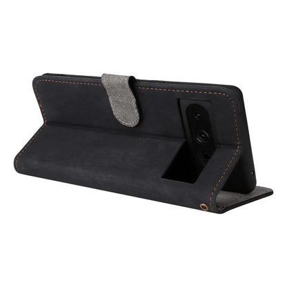 For Google Pixel 7 Pro 5G Case RFID Blocking Phone Leather Cover with Strap