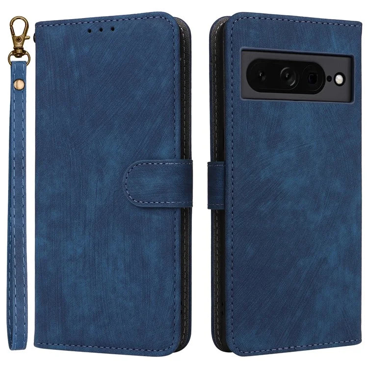 For Google Pixel 7 Pro 5G Case RFID Blocking Phone Leather Cover with Strap