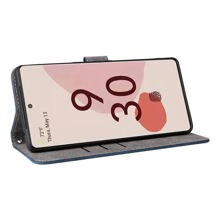 For Google Pixel 7 Pro 5G Case RFID Blocking Phone Leather Cover with Strap