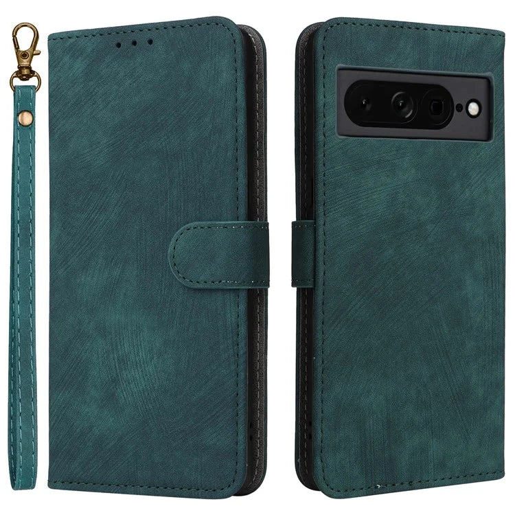 For Google Pixel 7 Pro 5G Case RFID Blocking Phone Leather Cover with Strap