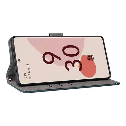 For Google Pixel 7 Pro 5G Case RFID Blocking Phone Leather Cover with Strap