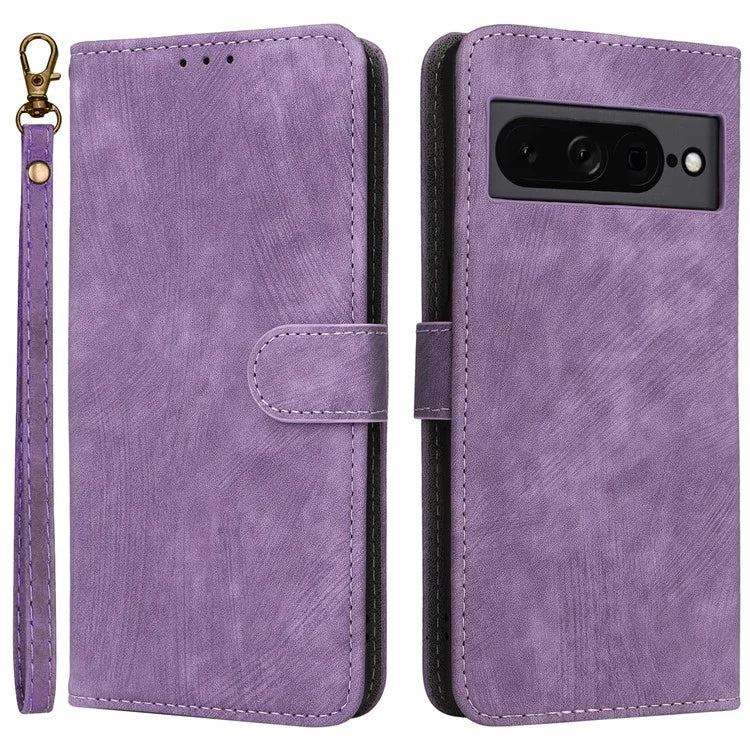 For Google Pixel 7 Pro 5G Case RFID Blocking Phone Leather Cover with Strap