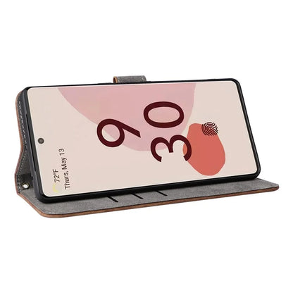 For Google Pixel 7 Pro 5G Case RFID Blocking Phone Leather Cover with Strap