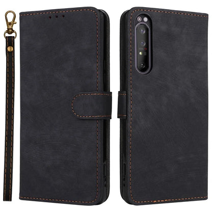 For Sony Xperia 1 II Case RFID Blocking Wallet Phone Stand Cover with Strap