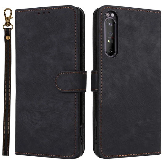 For Sony Xperia 1 II Case RFID Blocking Wallet Phone Stand Cover with Strap