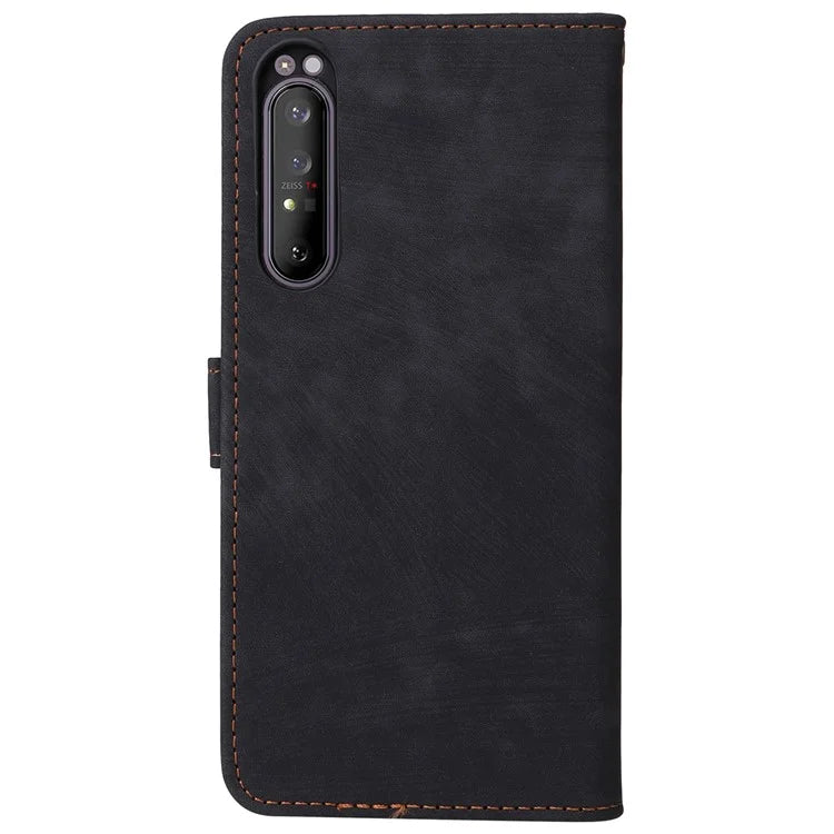 For Sony Xperia 1 II Case RFID Blocking Wallet Phone Stand Cover with Strap