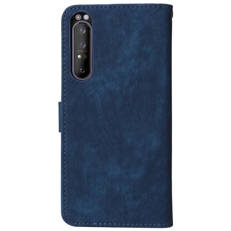For Sony Xperia 1 II Case RFID Blocking Wallet Phone Stand Cover with Strap