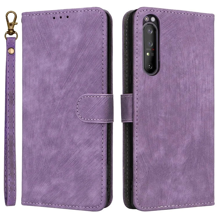 For Sony Xperia 1 II Case RFID Blocking Wallet Phone Stand Cover with Strap