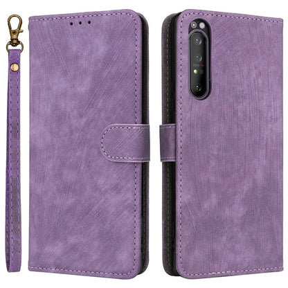 For Sony Xperia 1 II Case RFID Blocking Wallet Phone Stand Cover with Strap