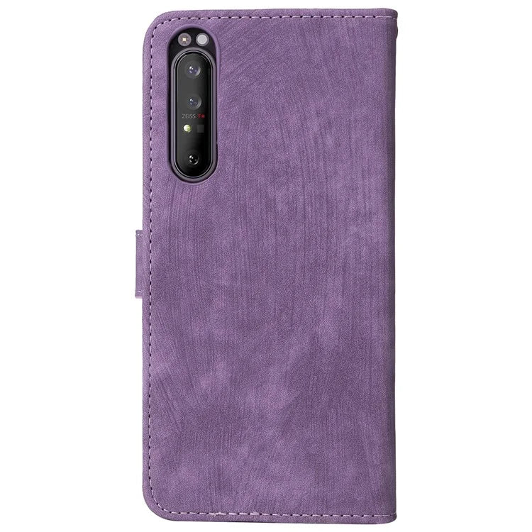 For Sony Xperia 1 II Case RFID Blocking Wallet Phone Stand Cover with Strap