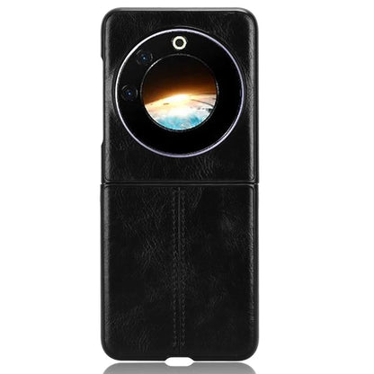 For Transsion Tecno Phantom V Flip Case Cowhide Texture PU Leather+PC Phone Cover