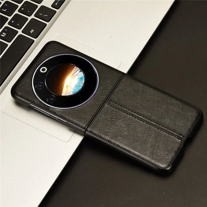 For Transsion Tecno Phantom V Flip Case Cowhide Texture PU Leather+PC Phone Cover
