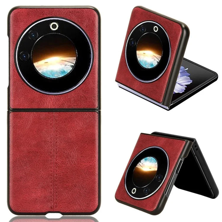 For Transsion Tecno Phantom V Flip Case Cowhide Texture PU Leather+PC Phone Cover