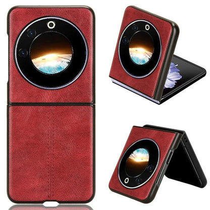 For Transsion Tecno Phantom V Flip Case Cowhide Texture PU Leather+PC Phone Cover