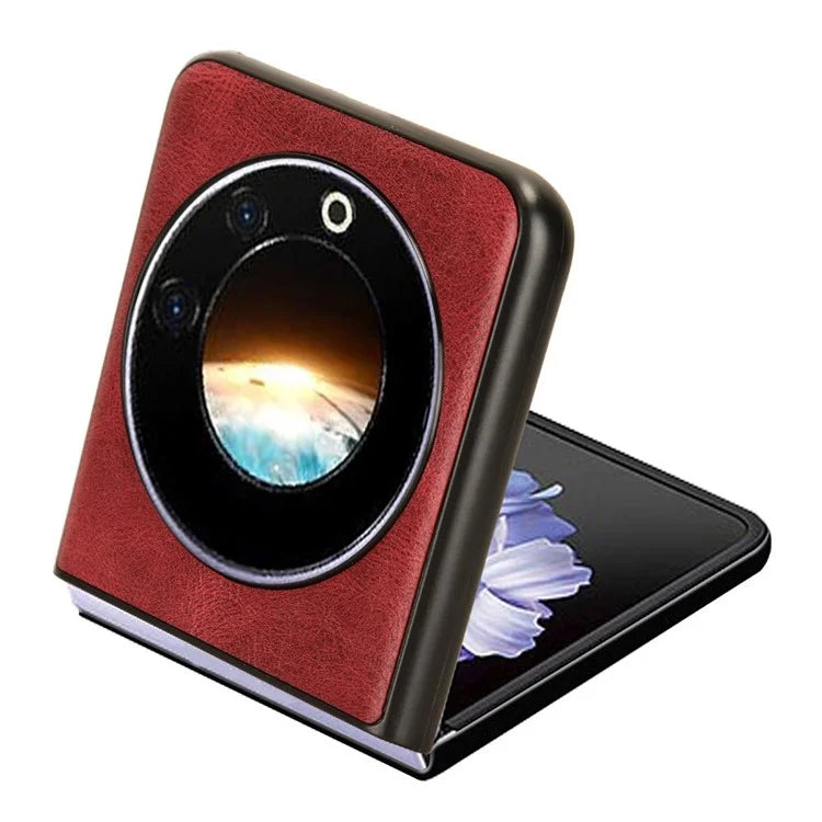 For Transsion Tecno Phantom V Flip Case Cowhide Texture PU Leather+PC Phone Cover