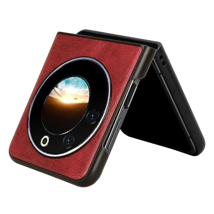 For Transsion Tecno Phantom V Flip Case Cowhide Texture PU Leather+PC Phone Cover