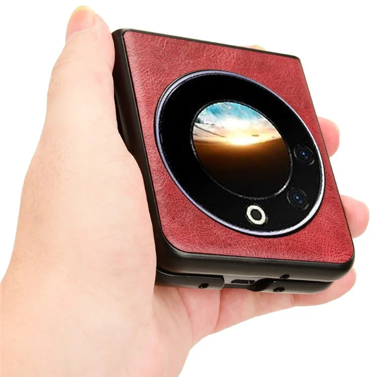 For Transsion Tecno Phantom V Flip Case Cowhide Texture PU Leather+PC Phone Cover