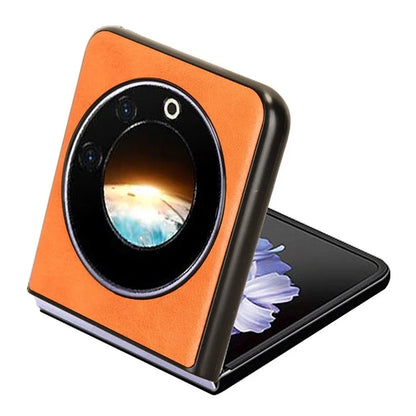For Transsion Tecno Phantom V Flip Case Cowhide Texture PU Leather+PC Phone Cover