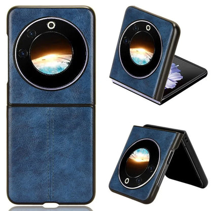 For Transsion Tecno Phantom V Flip Case Cowhide Texture PU Leather+PC Phone Cover