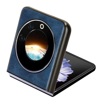 For Transsion Tecno Phantom V Flip Case Cowhide Texture PU Leather+PC Phone Cover