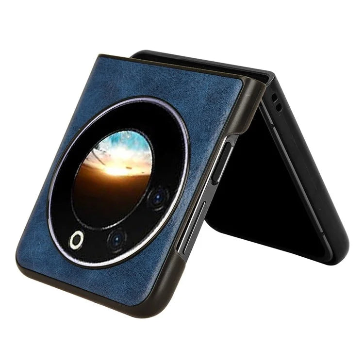 For Transsion Tecno Phantom V Flip Case Cowhide Texture PU Leather+PC Phone Cover