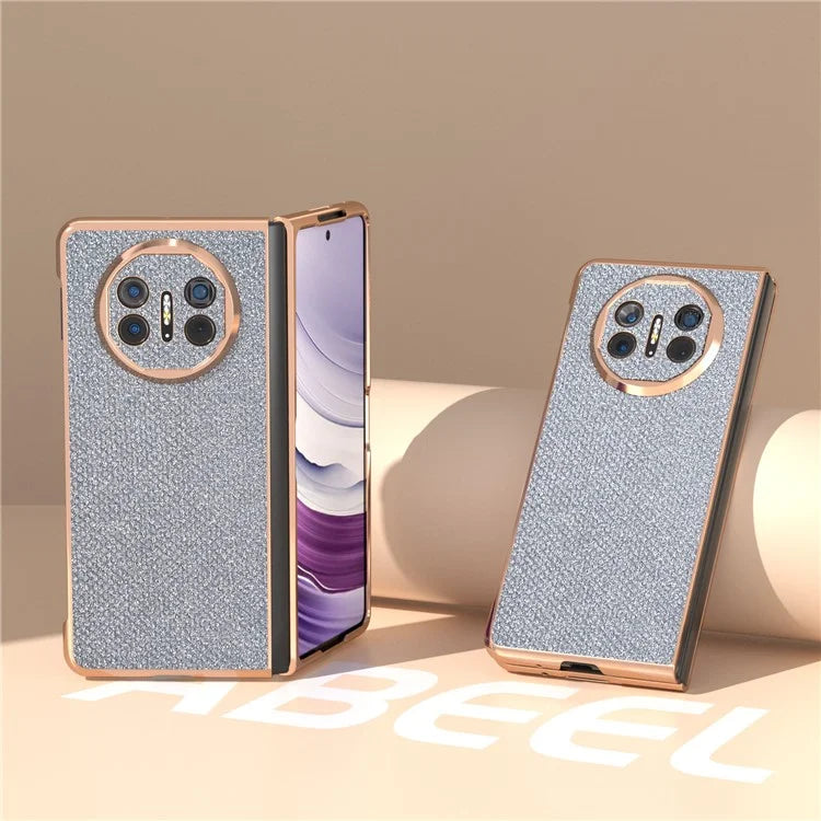 For Huawei Mate X5 Case Rhinestone Texture Leather+ PC Electroplating Phone Cover