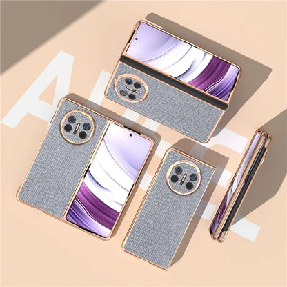 For Huawei Mate X5 Case Rhinestone Texture Leather+ PC Electroplating Phone Cover