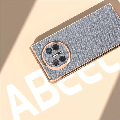 For Huawei Mate X5 Case Rhinestone Texture Leather+ PC Electroplating Phone Cover